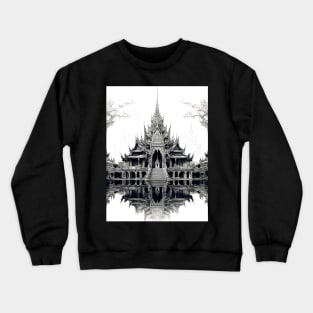 Thailand: Sanctuary of Truth, Pattaya, Thailand on a Dark Background Crewneck Sweatshirt